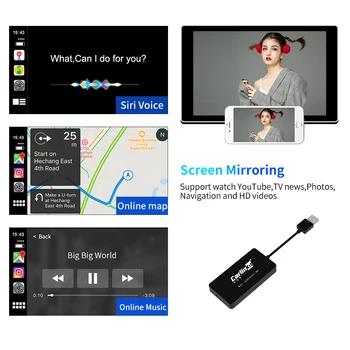 Carlinkit Wireless Carplay Smart Link-ul Apple CarPlay Dongle pentru Android de Navigare Player Mini USB Carplay cu Android Auto