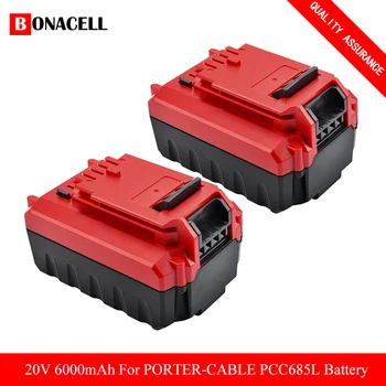 6.0 Ah 20V PCC685L Acumulator de schimb pentru Porter Cable PCC680L PCC681L PCC682 PCC682L PCC685L PCC685L PPCC640 electrice fără Fir