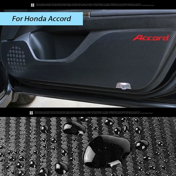 Autocolante auto 4buc usa anti kick pad praf de fibra de carbon pentru Honda UR-V Jad 13-17 Creiz Acord 2018 Avancier Oraș-2017