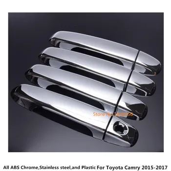Pentru Toyota Camry 2016 2017 caroserie capacul proteja detector de interior stick cadru lampa de echipare ABS cromat mâner de ușă 8pcs