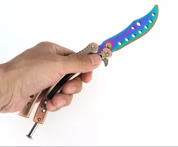 Fluture în cuțit de formare cuțit din oțel inoxidabil fluture CS GO cuțit de Counter Strike joc jucarii briceag nici o muchie plictisitoare instrument