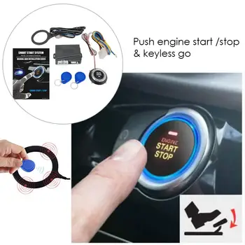 Auto Start Stop Motor Pe Butonul Push Butonul De Oprire Pornire Auto Aprindere Starter Pentru A Îmbunătăți Siguranța De Conducere Accesorii Auto