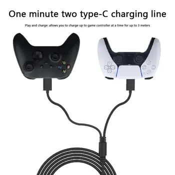 Pentru PS5 Comuta Telefonul Mobil 3m 2 in 1 Tip C Gamepad Consola Cablu de Încărcare 40W Rapid de Încărcare de Peste Protecție de Tensiune Cablu de Alimentare