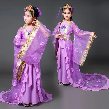 Antic chinez costum opera tradițională chineză copii copii fata dinastiei ming tang han hanfu rochie costum de dans popular