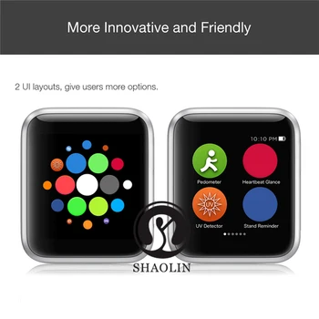 SHAOLIN Original Ceas Inteligent Seria 6 Bluetooth Încheietura mâinii pentru Smartwatch Apple Watch iOS iPhone Telefon Samsung Android (Butonul Rosu)