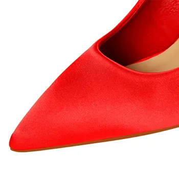 Solid Silk Fluture Dulce-nod Femei Pantofi 2019 New Sosire a Subliniat Toe Tocuri inalte Pantofi Superficial de Moda pentru Femei Pantofi de Nunta