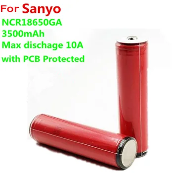 10buc/lot original 18650 Pentru SANYO 3.6 V NCR18650GA 3500mAh mare de scurgere a 10A curent de descărcare de gestiune a bateriei cu PCB Protejate