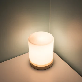 Sticlă moderne din Lemn Minimalist Lampă de Masă Dormitor cu LED-uri lampa de Birou Acasă Decorare Dormitor Lămpi de Noapte Interior Corpuri de Iluminat