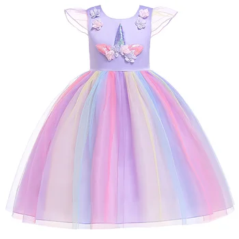 Moda 2019 Fetita Mea Unicorn Petrecere de Crăciun Rochie de Printesa pentru Copii Rochii pentru Fete Rochie Tutu Elegent Costum