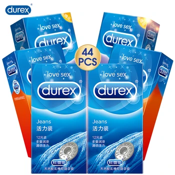 Prezervative Durex Jeans 52mm Latex Natural Ultra Subțire Buna Lubrifiere Suplimentară Penis Prezervative Adult Produse Intime Jucărie Sexuală pentru Bărbați