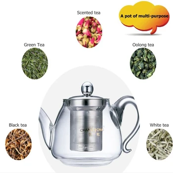 Sticlă rezistentă la căldură ceainic elegant ceașcă de sticlă set de ceai de flori ceașcă de ceai din oțel Inoxidabil filtru ceainic de sticlă