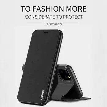 LAPOPNUT Piele Flip Portofel Caz pentru IPhone 11 Pro Xs Max Xr X 7 8 Plus 5 5s 6 6s SE 2020 Moale Subțire de Afaceri de Acoperire rezistent la Șocuri