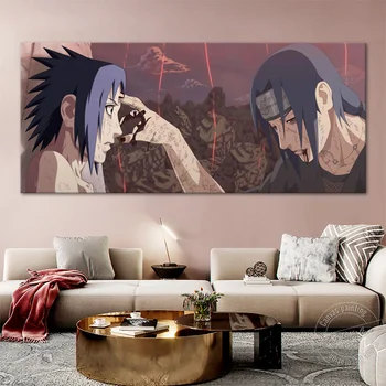 Nici un Cadru Anime Poster Naruto Sasuke VS Itachi HD Canvas Wall Art Poza Decor Acasă Canapea Fundal Decor de Perete Cadouri