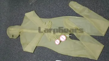 Omul Transparent / Rosu/ Negru catsuit din latex integral capac body cu penis cu prezervativ ciorapi și mănuși plus dimensiune