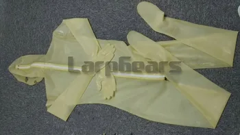 Omul Transparent / Rosu/ Negru catsuit din latex integral capac body cu penis cu prezervativ ciorapi și mănuși plus dimensiune