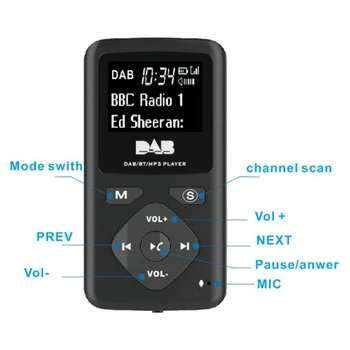 DAB/DAB Radio Digital cu Bluetooth 4.0 Personale de Buzunar FM Mini Radio Portabil Casti MP3 Micro-USB pentru Acasă