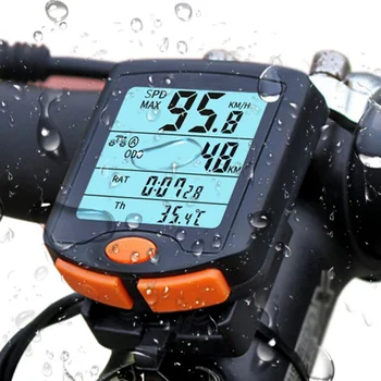 Calculator de biciclete Vitezometru Bicicleta Ciclism Kilometrajul Alertă de Viteză Cronometru Multifuncțional rezistent la apa Display LCD 4 Linii