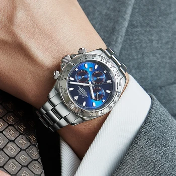 2020 Nou CADISEN Bărbați Mechanical Ceas sport de lux ceas automatic barbati 100M rezistent la apa de cristal Safir Ceas Cronograf Mans