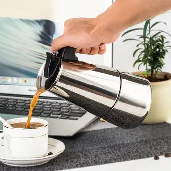 200/450ml Portabil Espresso Filtru de Cafea Moka Oală din Oțel Inoxidabil cu aragaz Electric Filtru Filtru de Cafea Brewer Fierbător Oală