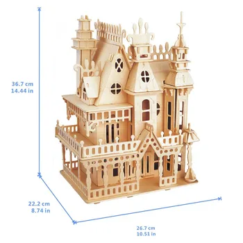 3D Adult Victorian Construirea Modelului Kituri de case Papusa Copii Castel Cadou de Asamblare Jucărie de Învățământ Artizanat pentru Copii din Lemn DIY
