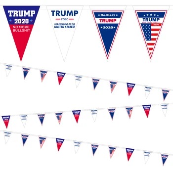 Trump 2020 Banner 16.8 ft 12buc Trump Bunting Banner pentru Garden Party Decor Parade 45-lea Președinte Ziua Alegerilor Eveniment de Celebrare