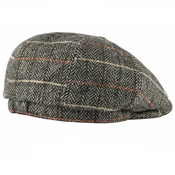 2020 Pălărie de Tweed Retro Carouri Bărbați Berete Capac pentru Barbati Casual vânzător de ziare Capace de Moda Czapka Iarna Octogonal Pălării Cappello Uomo