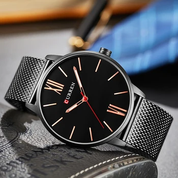 Cuarț Ceas Barbati Sport Mens Ceasuri de Top de Brand de Lux Casual de Aur cuarț ceas din oțel inoxidabil ultra subțire ceas CURREN 8238
