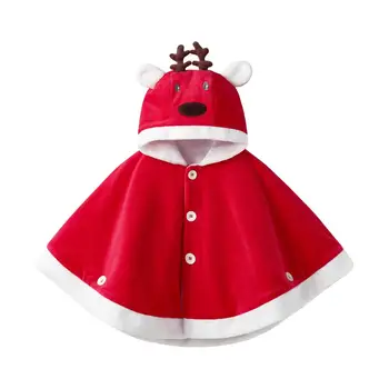 Pureborn Crăciun Pentru Copii Poncho Desene Animate Cerb Cu Gluga Copilul Copil Jacheta Fleece Baby Îmbrăcăminte Exterioară Strat Carseat Copil Haine De Crăciun