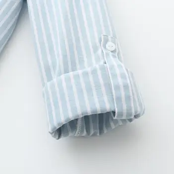 Simplu Proaspete Long Sleeve Stripe Tricouri Femei 2021 Primăvară Nouă Femei Topuri și Bluze de Colegiu Tineri Lady Stil Casual Bluza