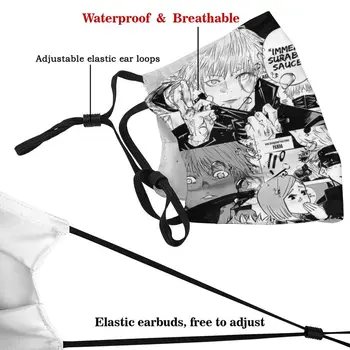 Anime Jujutsu Kaisen Respirabil Masca Unisex Satoru Gojou Yuji Itadori Masca cu Filtre Anti-Praf Respirat Gura-Mufla