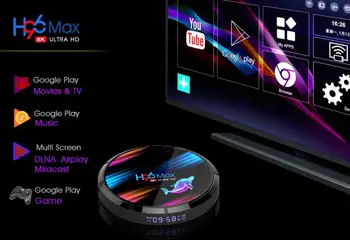 Set Top BOX Pentru Android 9.0 4GB, 32GB Amlogic 2.4 G/5G WIFI BT4.0 1000M 8K Google mass-Media Joaca mai Bine H96 MAX X3 TV BOX