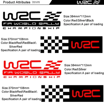 2 buc WRC Ușa Decalcomanii Campionatul Mondial de Raliuri de Curse Auto Styling Reflectorizante Vinil Sport Autocolant se Ocupe de Corpul Ghirlanda Decal