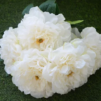 Mare De Cinci-Capul Royal Peony Mătase Artificială Flori Pentru Decoratiuni Nunta, Buchet Pentru Mireasa De Înaltă Calitate De Flori False