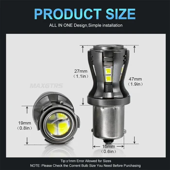 2x BA15S P21W Becuri LED S25 1156 1141 7506 R5W 2835 Chip Proiector pentru Marșarier Coada de Semnalizare Luminile de Automobile Lampa