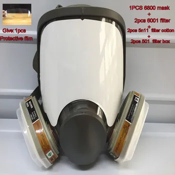 Masca de gaze 7 IN 1 de Vizualizare Mare Pentru 6800 Fata Complet masca facială Pictura Pulverizare aparat de Respirat Pentru Masca de Gaze Respirator Filterg Pulverizare