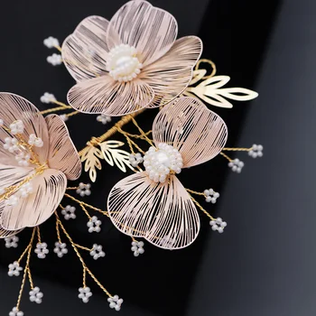 Noul metal floare tiara femei par a purta manual ornament de par Mireasa Accesorii de Par