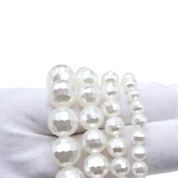 En-Gros Alb Natural Shell Perle Rotunde Margele Vrac Fațete Pentru A Face Bijuterii Cravată Face Diy Brățară Bijuterii