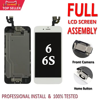 AAA LCD Complet Pentru iPhone 6 6S Ecran LCD de Asamblare Complet Cu Camera Frontală Butonul Home Touch Digitizer Inlocuire Ecran