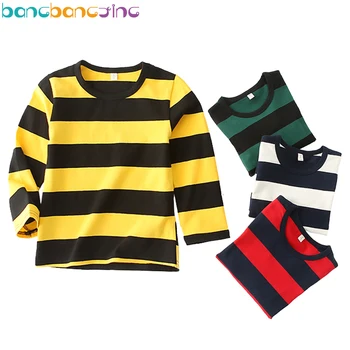 Primavara Casual Dungă Copii T-shirt din Bumbac Tricou pentru Baieti Brand de Tricouri Maneca Lunga T pentru Boy Moda Pulover Moale, Tricou