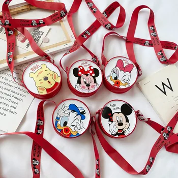 Disney pentru copii coreean sac nou de umăr mic, rotund, sac de desene animate Mickey mouse copil poseta de monede fata geanta crossbody