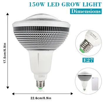 LED-uri Cresc Light 150W 60W Spectru Complet Phytolamp COB LED Cultivarea Lămpi Pentru Plante Flori Răsad E27 Fito Lampa 85V-265V