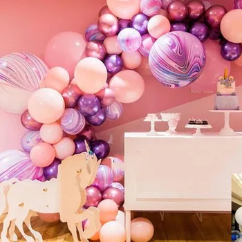 5pcs 22 inch Curcubeu Agat Marmură 4D Baloane Folie Gradient de Heliu Globals Decoratiuni de Nunta de Petrecere Consumabile Baloane