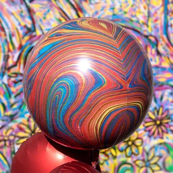 5pcs 22 inch Curcubeu Agat Marmură 4D Baloane Folie Gradient de Heliu Globals Decoratiuni de Nunta de Petrecere Consumabile Baloane