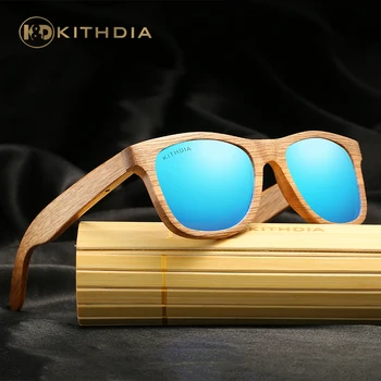 KITHDIA Polarizate Bambus ochelari de Soare Woodful Bărbați ochelari de Soare din Lemn de Designer de Brand Oglindă Ochelari de Soare Oculos de sol masculino