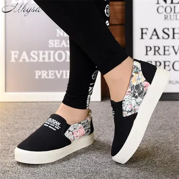 Mhysa 2019 Nou primavara toamna femei pantofi de moda sălbatic panza pantofi pentru femei cu talpi groase albe, pantofi casual, pantofi, teniși L168
