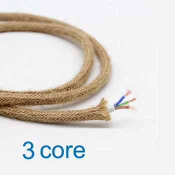 Core 2 3 Core Epocă De Cânepă Frânghie Electrice Țesătură De Sârmă Împletite Cablu Retro Pandantiv Cablul De Lumină