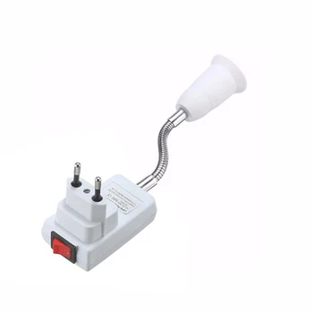 20cm UE Plug E27 Flexibil Bec Lampa Soclu Adaptor Extinde Extensia Converter Perete Bază Suportul Becului Șurub Carte Lampă Soclu