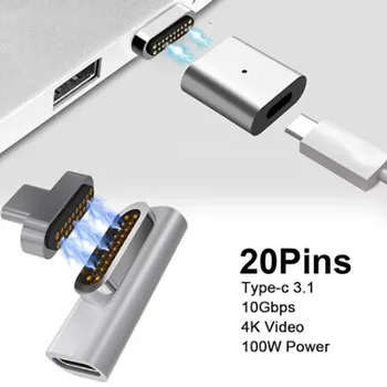 20 de Ace Magnetice C USB Adaptor Tip Conector C PD 100W Încărcare Rapidă Magnet de Tip C Converter Pentru Macbook/Pixelbook/Matebook