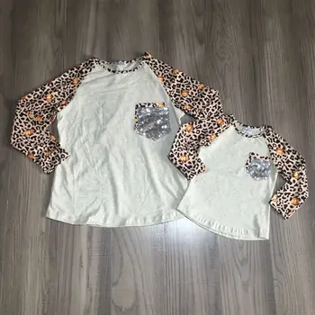Mama și fiica haine copii fete de Halloween leopard tricou copii pentru copii de sus de dovleac mama mi-haine de toamna