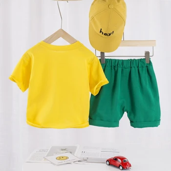 2020 Nou Haine pentru Copii Costume Pentru Băieți Și Fete cu mânecă Scurtă T-shirt, Bluze, pantaloni Scurți 2-bucata de Desene animate Microfon